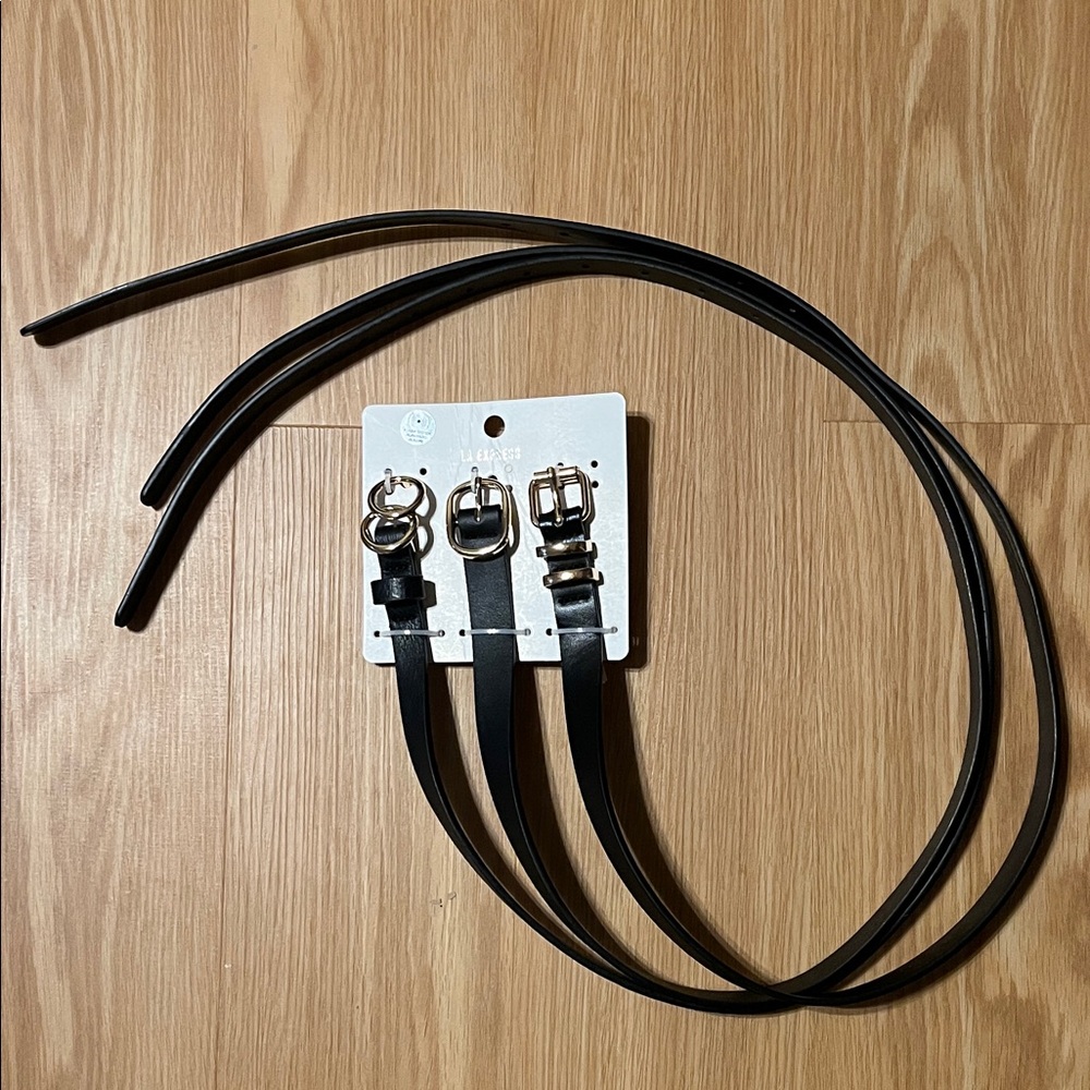 NWT Set of 3 La Express  Black Belts